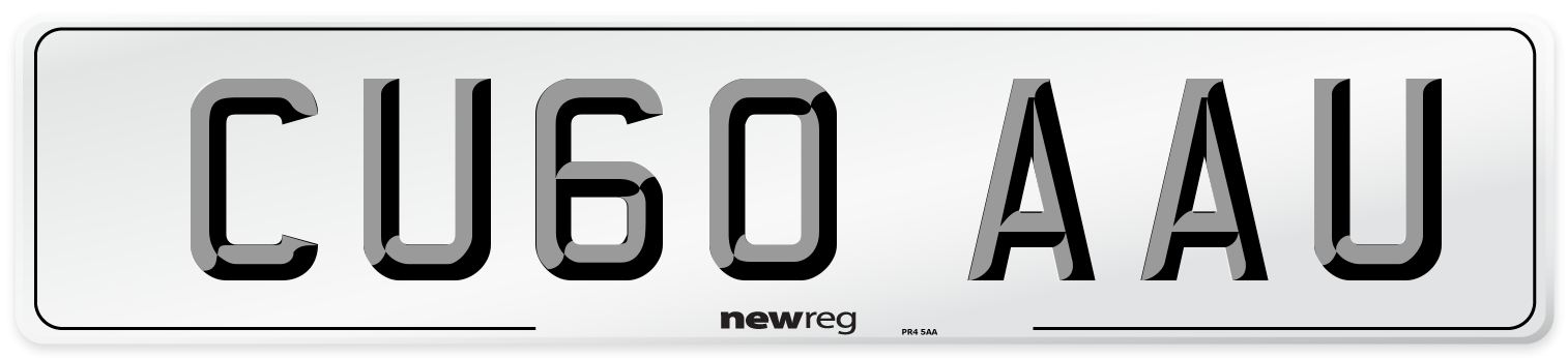 CU60 AAU Number Plate from New Reg